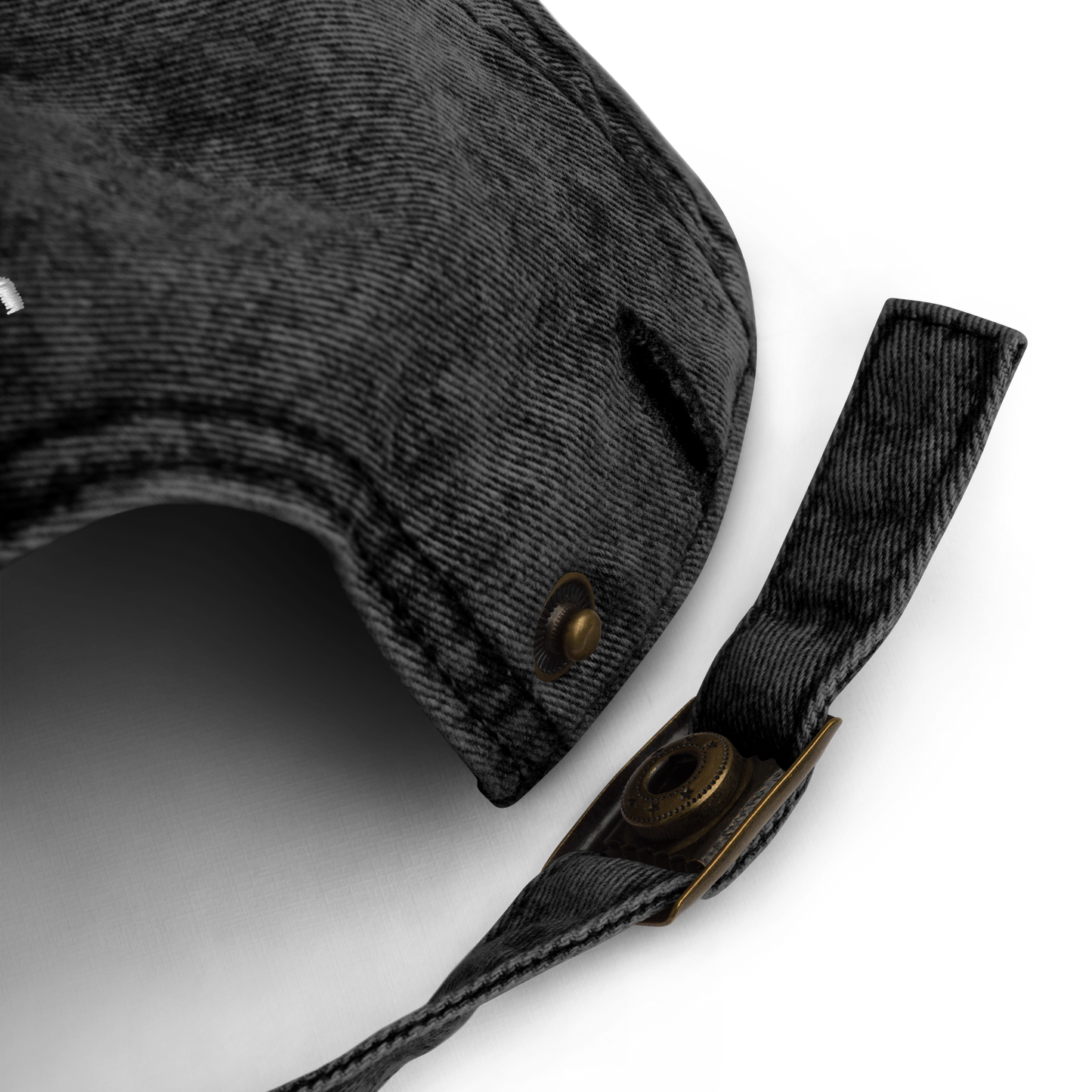 Black love denim hat