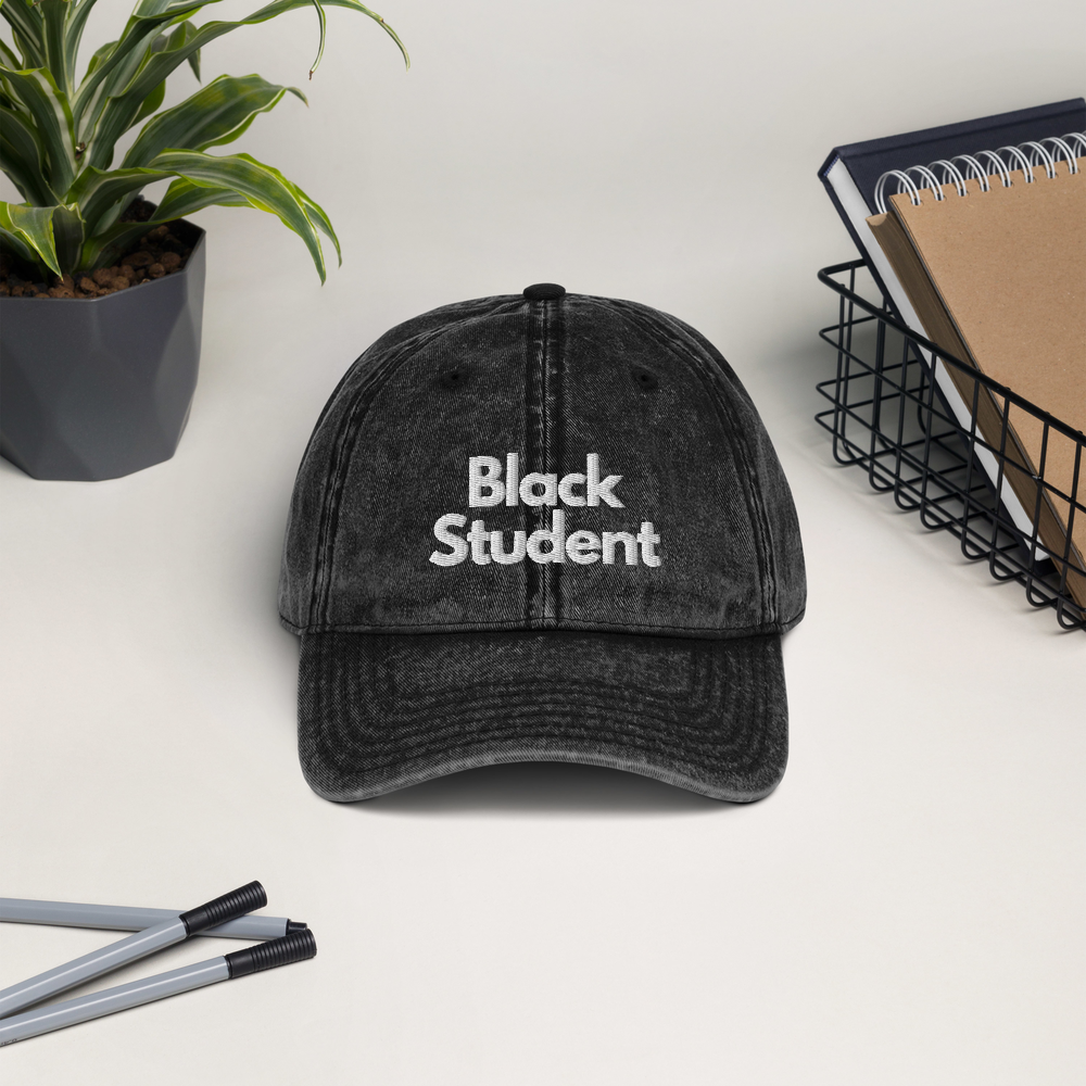 Black Student Denim Cap