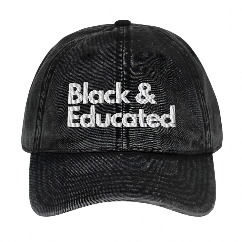 Black & Educated Denim Cap
