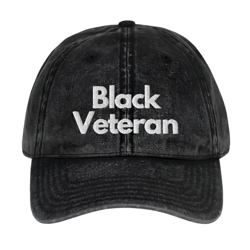 Black Veteran Denim Cap
