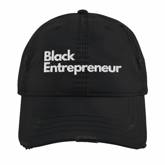 black entrepreneur distressed dad hat